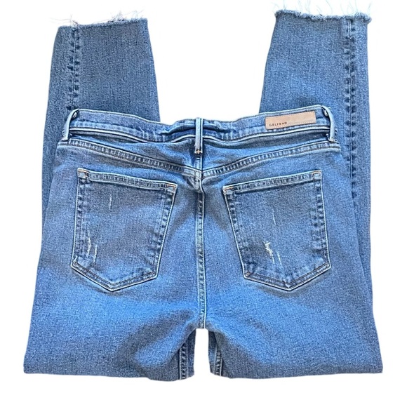 GRLFRND Karolina Crop Slightly Distressed Blue Denim Jean Sixpence Wash Size 31 - Picture 5 of 11